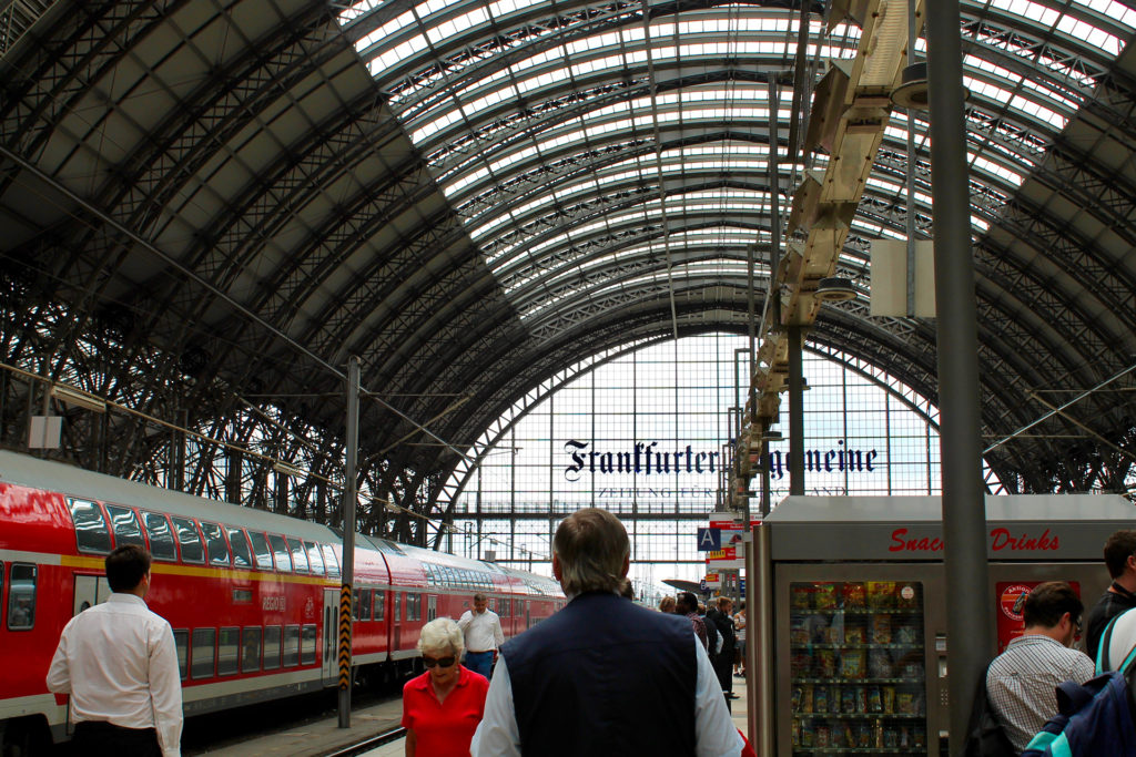 Frankfurt (Main) Hauptbahnhof, Germany. My first train ever in Europe heading to Switzerland.